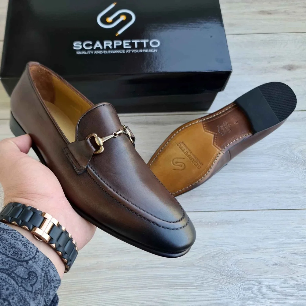 Leather Loafer with Hand-stitched Sole - Picture 2 of 5